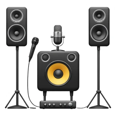 picture of studio with mic and speakers  sticker