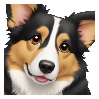 corgi mixed with a border collie black with light brown nose sticker
