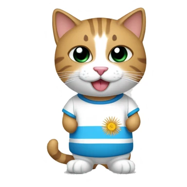 gato con camiseta de argentina tomando mate sticker
