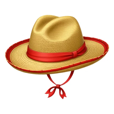 Sombrero de paja con una tira roja  sticker