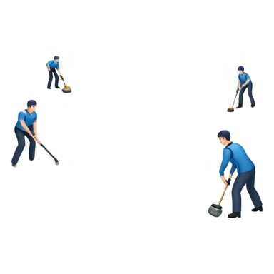 An icon showing a curling match on an indoor ice stadium, with a polished curling stone gliding toward the target and players sweeping. Spectators watch from stands, and flags hang above the rink. Transparent background highlights strategy and focus in the sport of curling. sticker