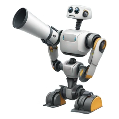 Robot with a bain and a telesope sticker