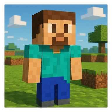 blocky Minecraft character in general style sticker