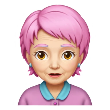 pink haired grandma sticker