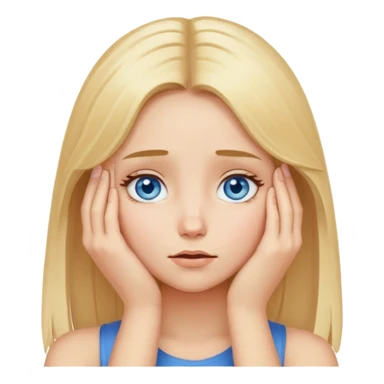 Girl with blonde hair and blue eyes face palm sticker