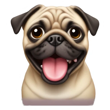 pug with tongue sticking out goofy sticker