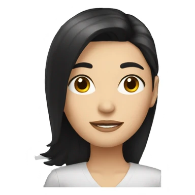 white woman with black hair and with documents sticker