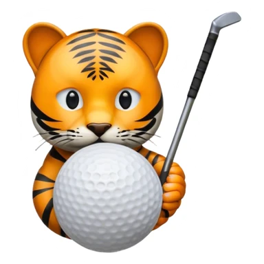 Tigre en bola de golf sticker
