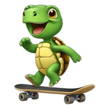 Turtle skateboarding sticker