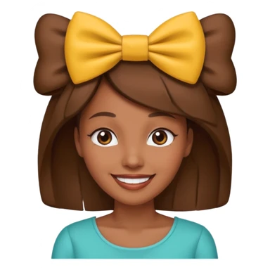 👩🏽 give me this emoji. But add a bow on the side of her head sticker