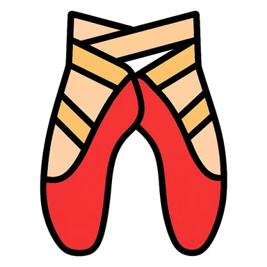 red ballet shoes icon sticker