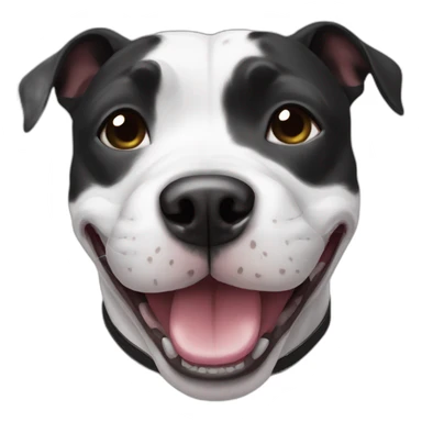 Black white Staffy smile sticker