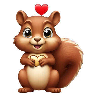 squirrel with a big heart sticker