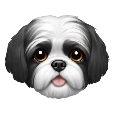 Black and white shih tzu sticker