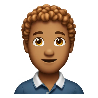 shrimp with brown curly hair and polo shirt sticker