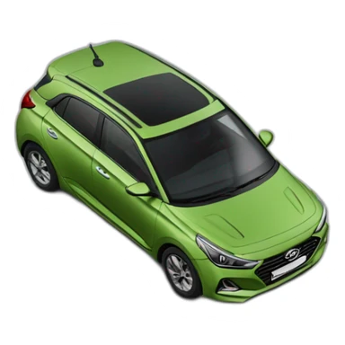 Voiture modèle i20 hyundai vert gris sticker