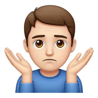 Frown with hands extended sticker