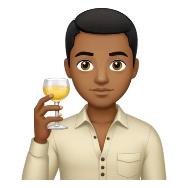 black man, black hair, dark eyes, holding tequila  sticker