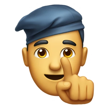 An emoji with an important look with a finger up sticker