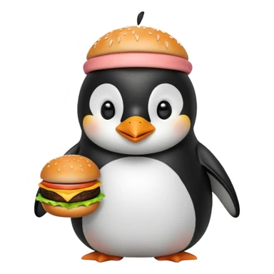 pinguino che mangia McDonald's  sticker