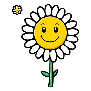 Cute pink daisy that has a smiley face  sticker