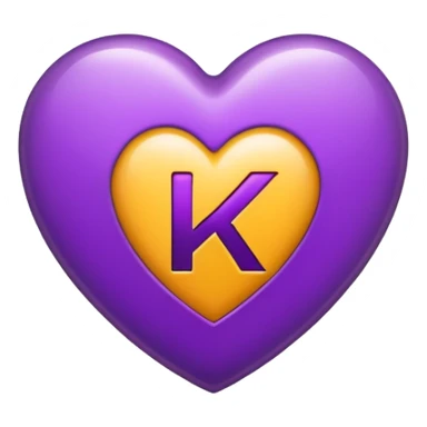 The Letter “k” inside a Purple Heart sticker