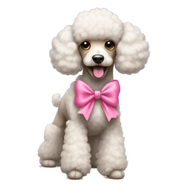 Poodle with a pink bow  sticker