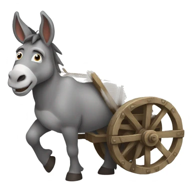 donkey in a mine cart sticker