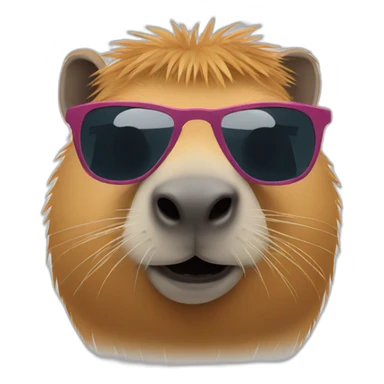 capybara with sunglasses sticker