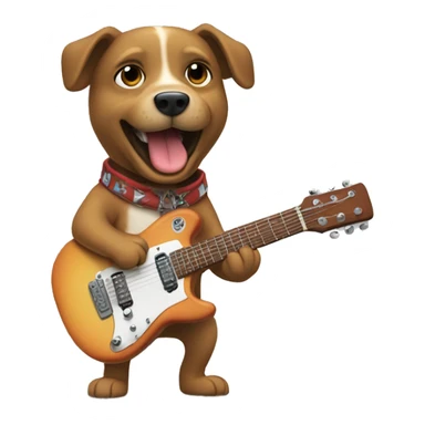 perro tocando la guitarra sticker
