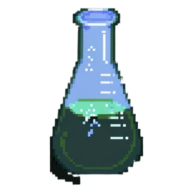 erlenmeyer flask with bubbling chemicals sticker