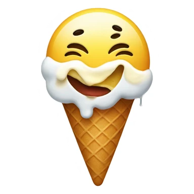 a smiley face with ice cream sticker