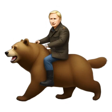 Vladimir Poutine riding a bear sticker