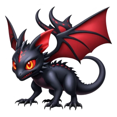Shiny Epic Badass Gothic Dark Evil Noibat-Salandit-Darkrai-Litten-Hybrid sticker