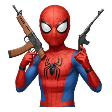 Spider-Man holding an AK-47 sticker