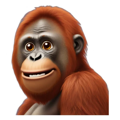 Orangutan telling an unfunny joke sticker