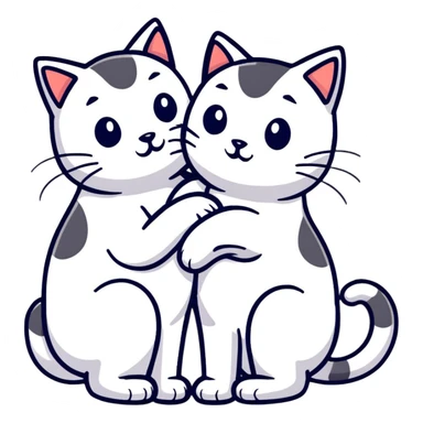 two emo cats in love sticker