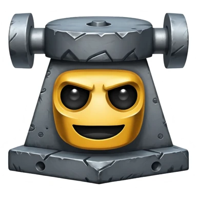 Iron anvil with face sticker