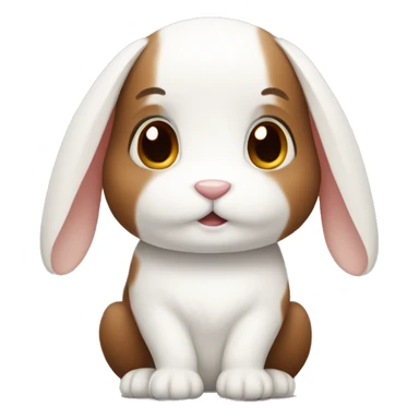 brown and white rabbit sticker