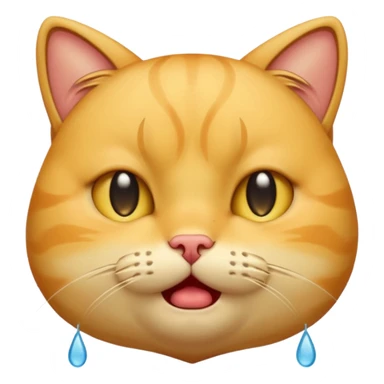 yellow cat  like this 😸😿🐱 with crying tears streaming down its cheeks (like this 😭) sticker