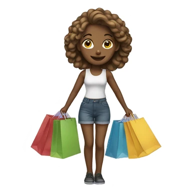 Girl with shopping bags sticker