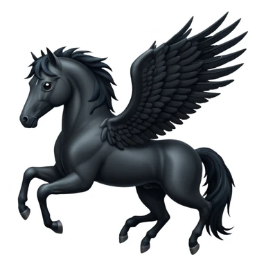 A black flying horse sticker