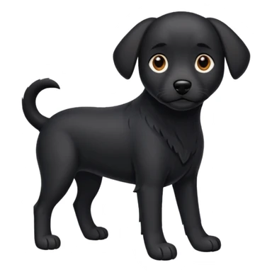 Chien noir avec poitrine et patte avant droite blanche sticker