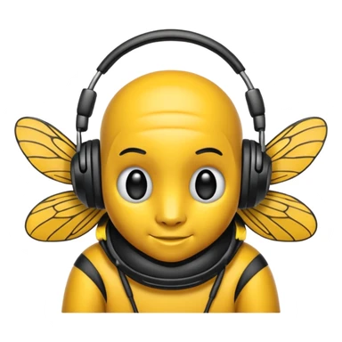 DJ bee with headphones sticker