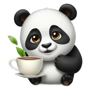 panda with a tea sticker