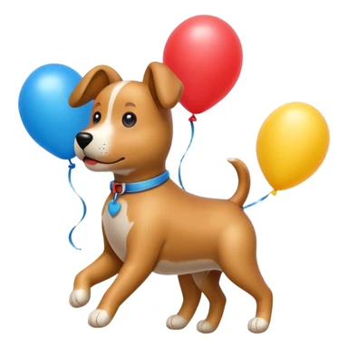 dog shaped flying balloons sticker