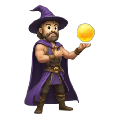 muscular-wizard-casting-spell sticker