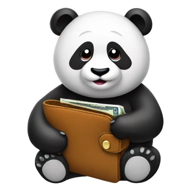 A panda with a wallet sticker