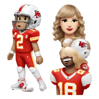 Taylor swift wearing a Kansas City chiefs jersey  sticker