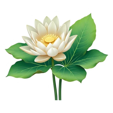 bouquet white Nymphaea lotus,stem, lotus leaf sticker